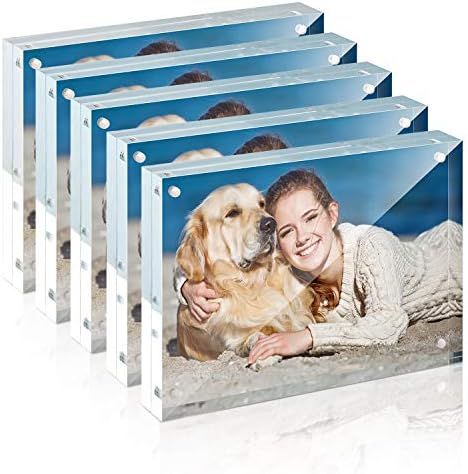 Amazon.com - Acrylic Picture Frame, TWING 5x7 Inch 5 Pack Acrylic Photo Frame Horizontal Magnet D... | Amazon (US)