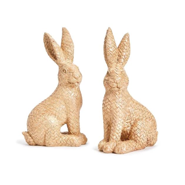 Woven Rattan Decorative Bunny - Set of 2 | Cailini Coastal