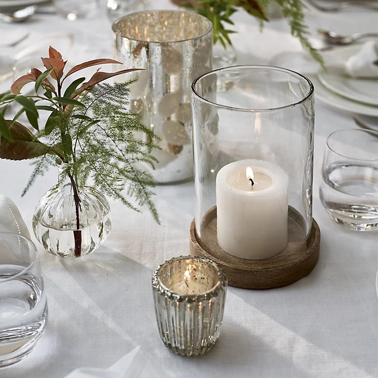 Mango Wood Hurricane Candle Holder | Candle Holders | The  White Company | The White Company UK & ROW