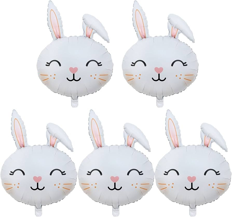 Bunny Balloons Easter Balloons Rabbit Head Foil Balloon for Easter Themed Party Bunny Birthday Su... | Amazon (US)