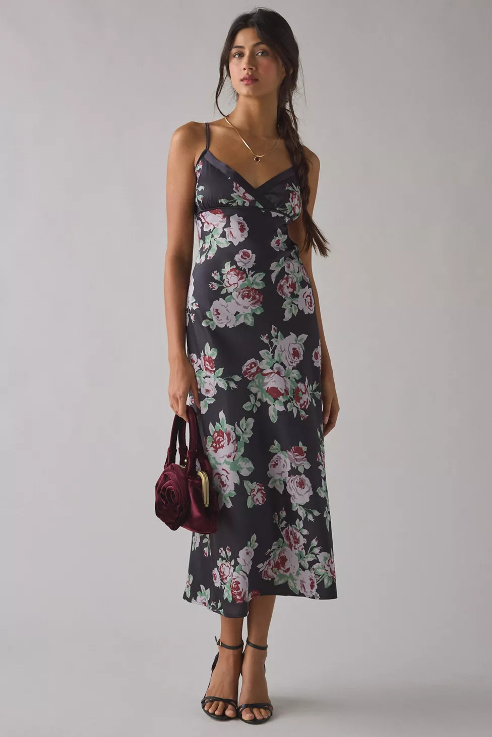 Kimchi Blue Slip It On Tie-Back Satin Midi Dress | Urban Outfitters (US and RoW)