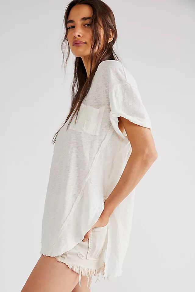 Care FP Linen Blend To My Heart Tee | Free People (Global - UK&FR Excluded)