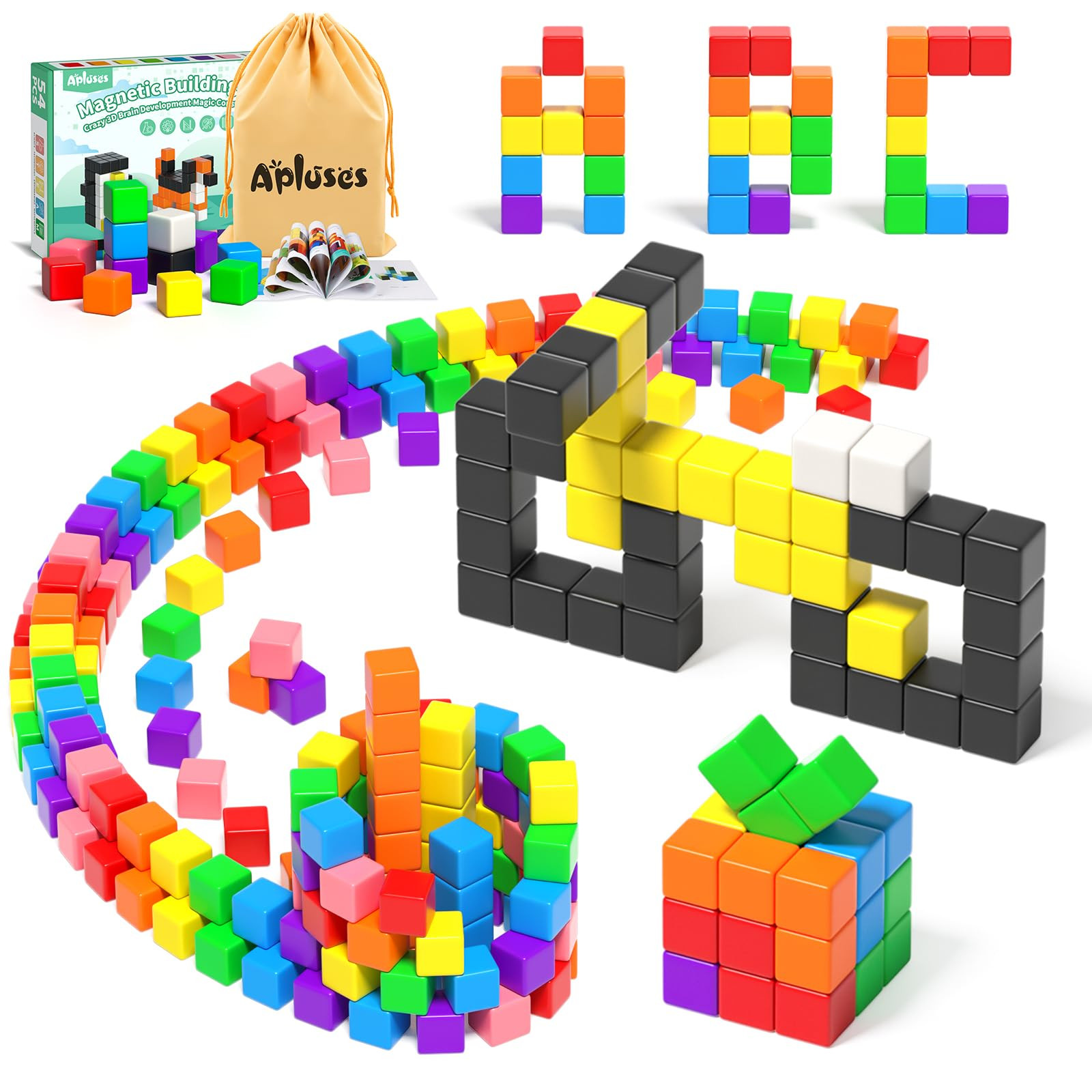 54 PCS Magnetic Blocks, Magnetic Building Blocks for Toddlers 3+, Montessori Toys, Magnet Cubes, ... | Amazon (US)