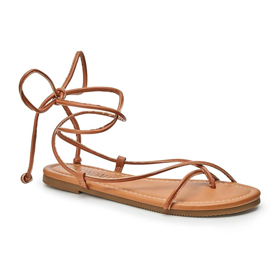 SANDALUP Sandals Women Dressy Strappy Gladiator Dress Summer Lace up Flat Sandals for Women | Amazon (US)