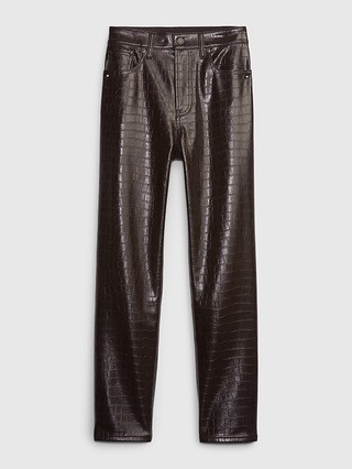 High Rise Vegan Croc Leather Cheeky Straight Pants | Gap (US)