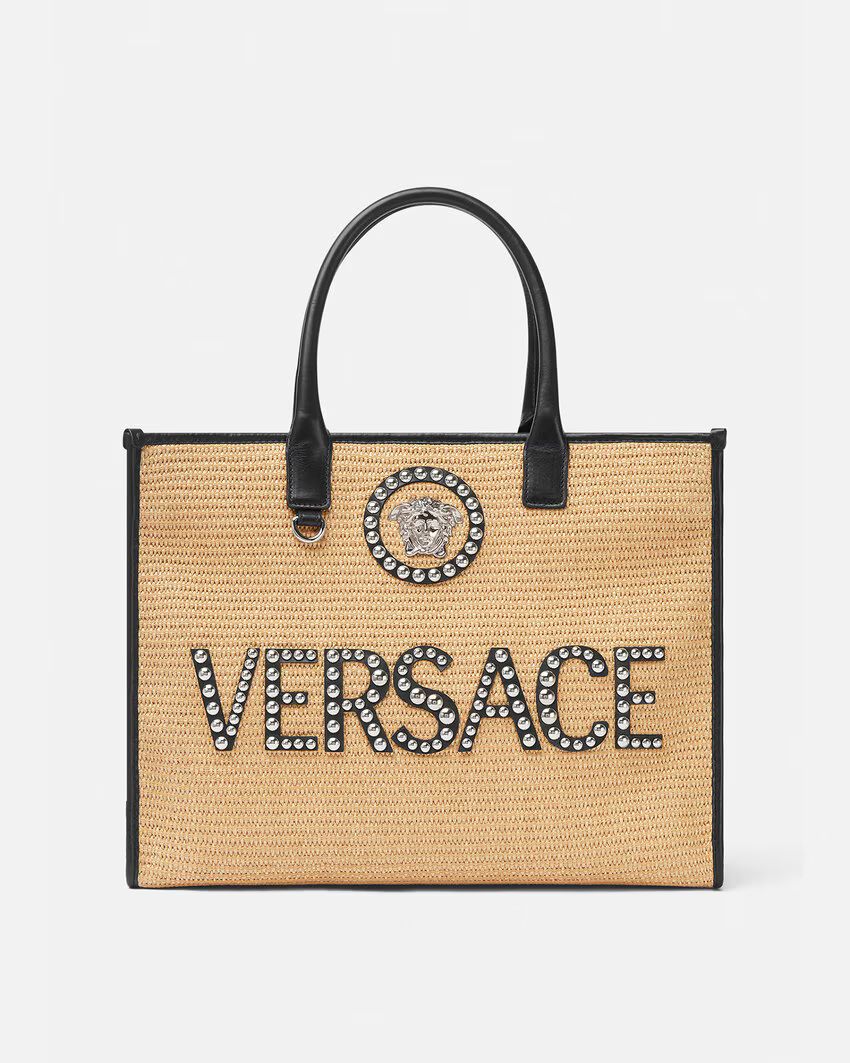 Studded La Medusa Large Tote Bag | Versace (US)