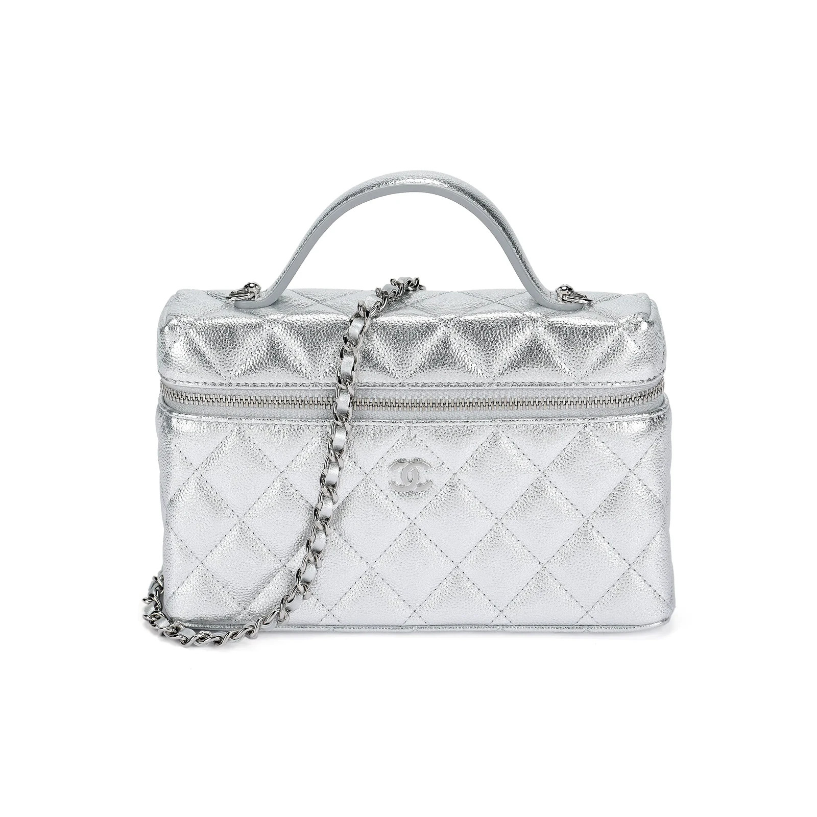 CHANEL Quilto Leather Silver Hardware Shoulder bag for Women Silver | eBay | eBay US