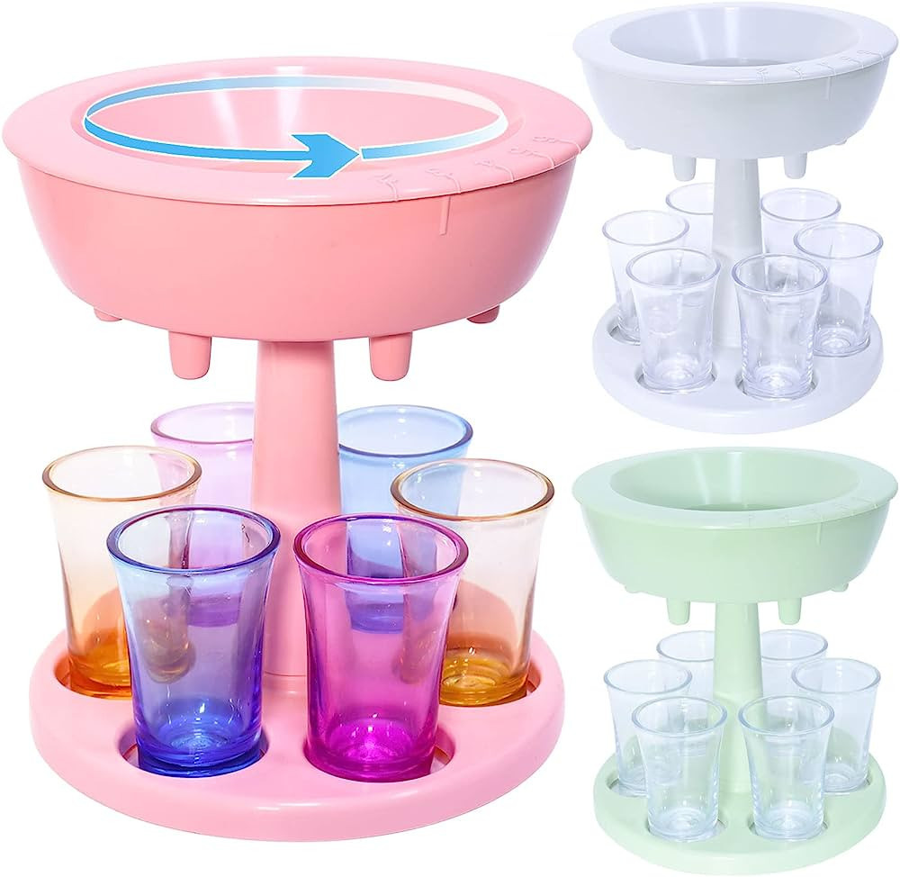 DHDH Sunny 6 Shot Glass dispenser holder,Adjustable Liquid Dispenser,Adjustable shots,6 Acrylic C... | Amazon (US)