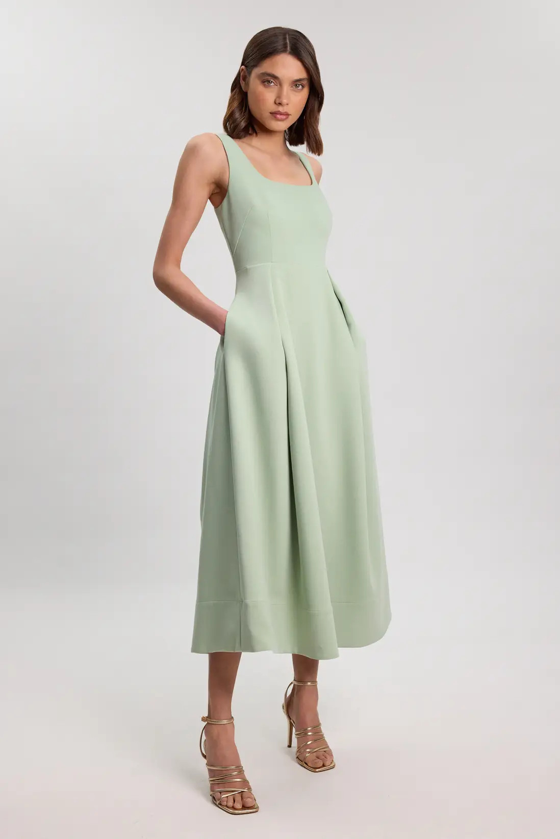 Tailored Full Skirt Midi Dress | Karen Millen