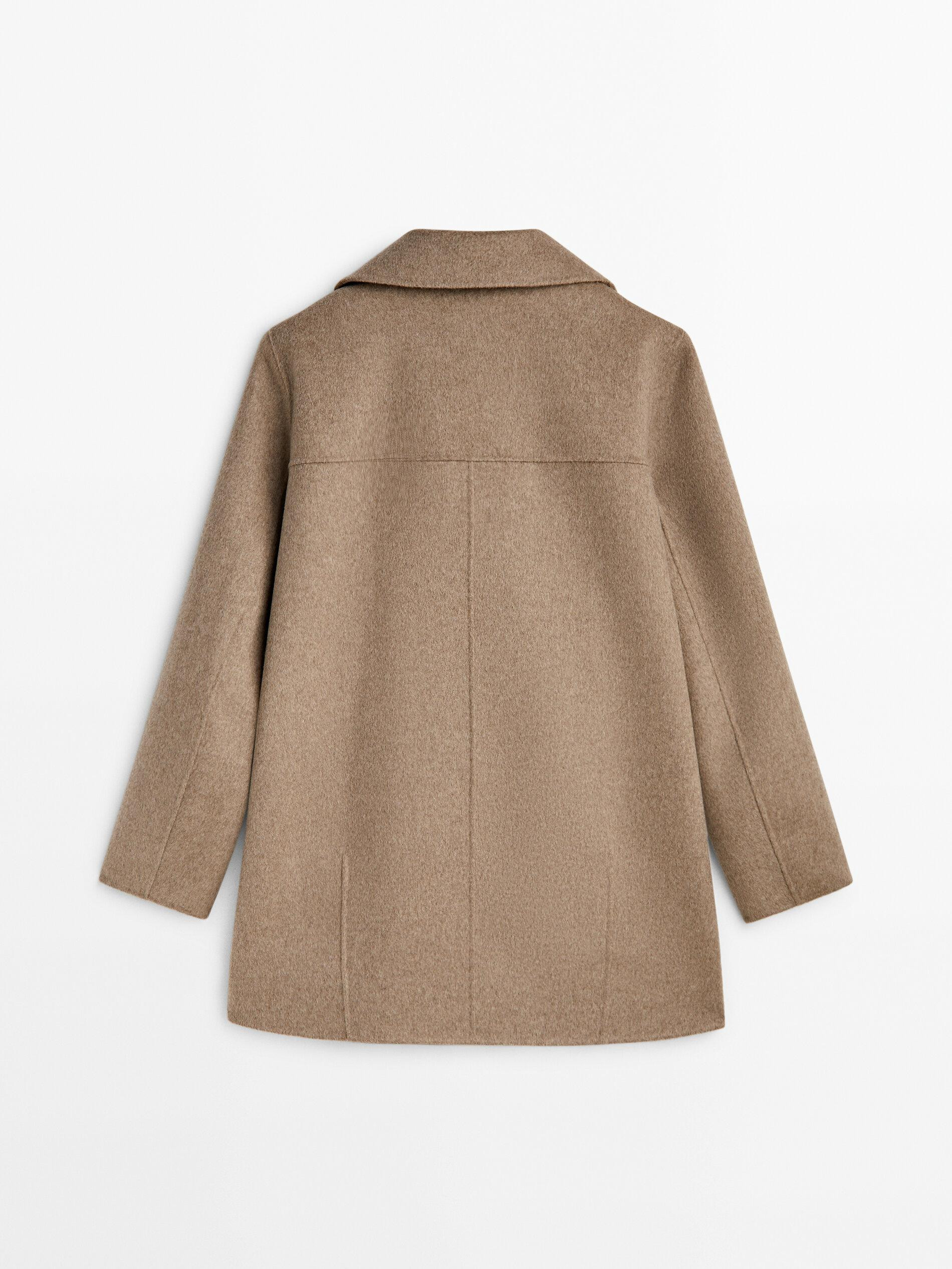 Short wool blend coat with pockets | Massimo Dutti UK