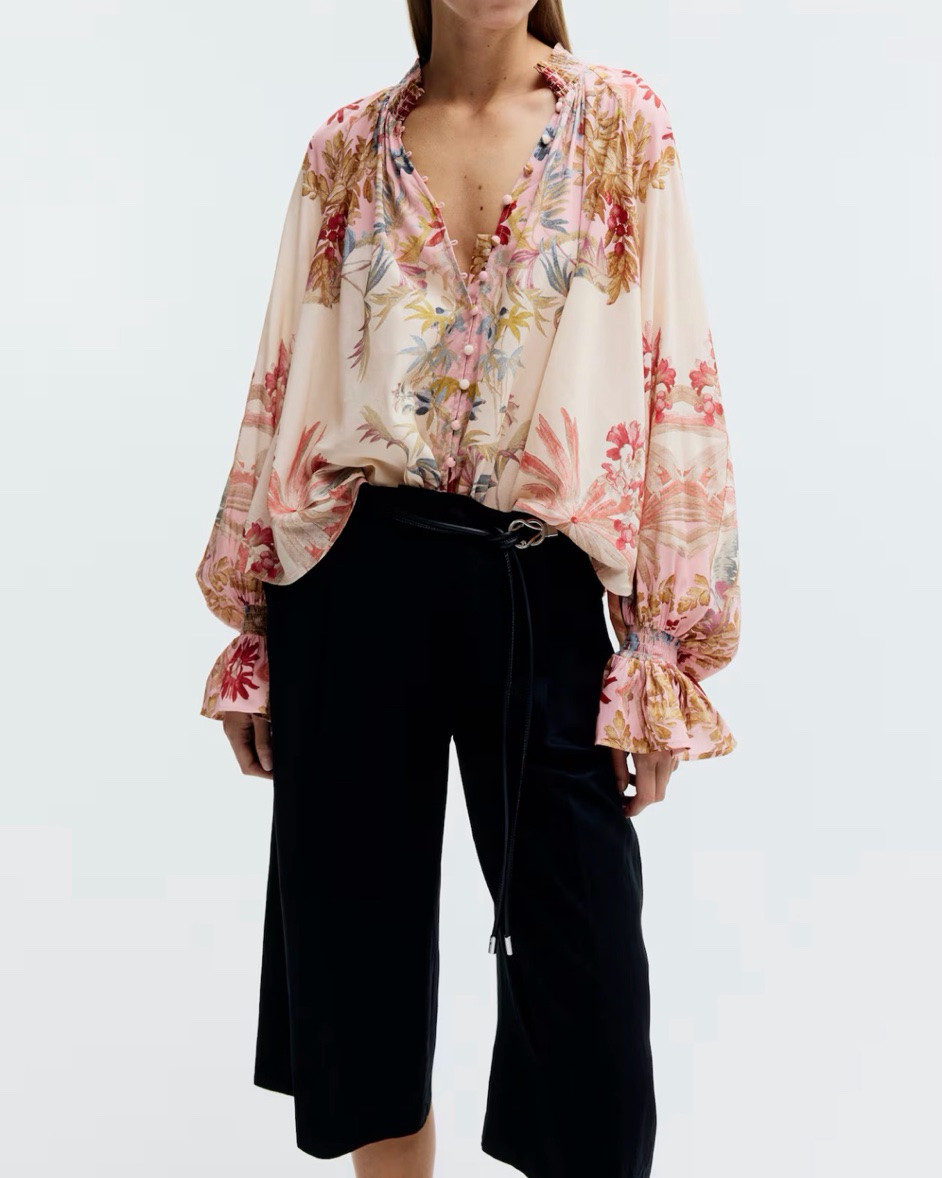 Pink tropical printed blouse

#LTKSeasonal