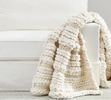 Cozy Darian Textured Handknit Throw | Pottery Barn (US)