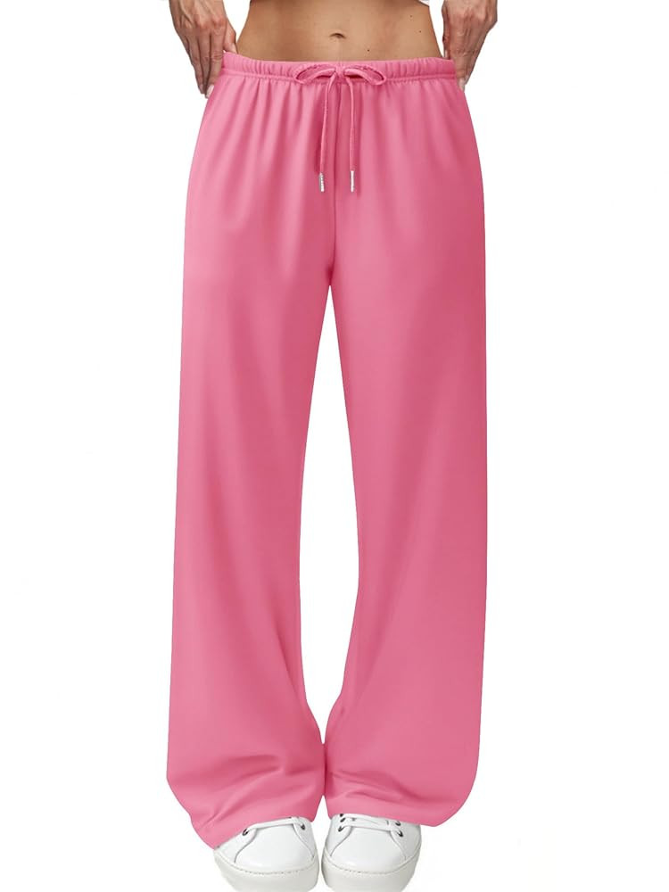 Wide Leg Sweatpants for Women High Waisted Baggy Sweat Track Pants Drawstring Casual Lounge Pants... | Amazon (US)