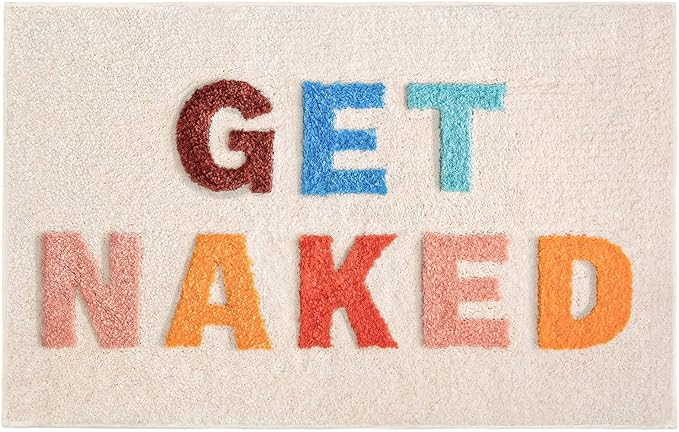 UIOIU Get Naked Bath Mat Cute Bathroom Rugs Pink Bath Mat for Bathroom Decor Funny Bath Mat Non S... | Amazon (US)
