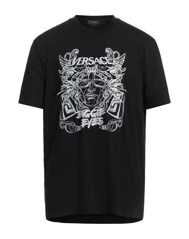 Versace Man T-shirt Black Size S Cotton, Viscose | YOOX (US)
