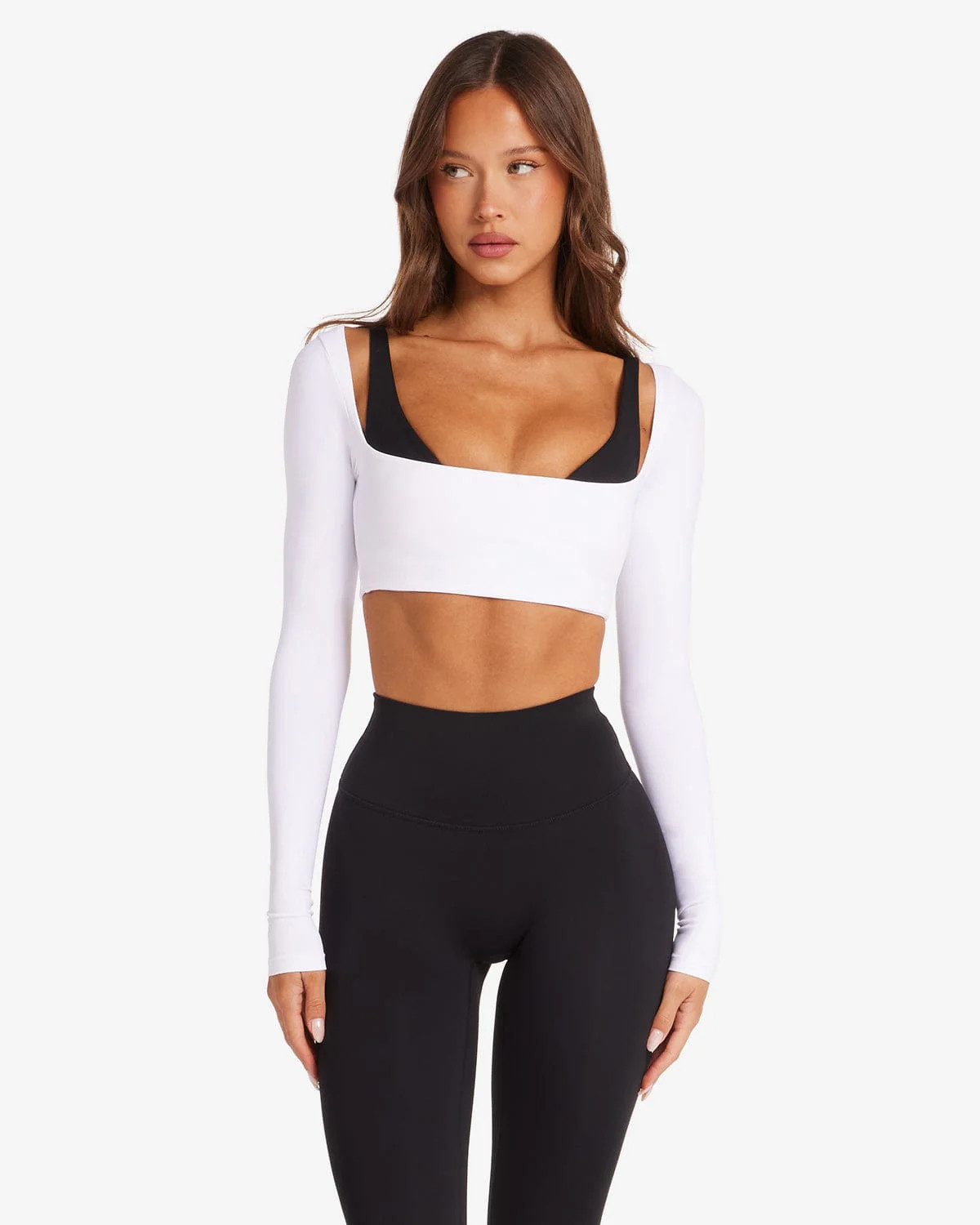 Freedom Scoop Long Sleeve Crop | White | Crop Shop Boutique AU