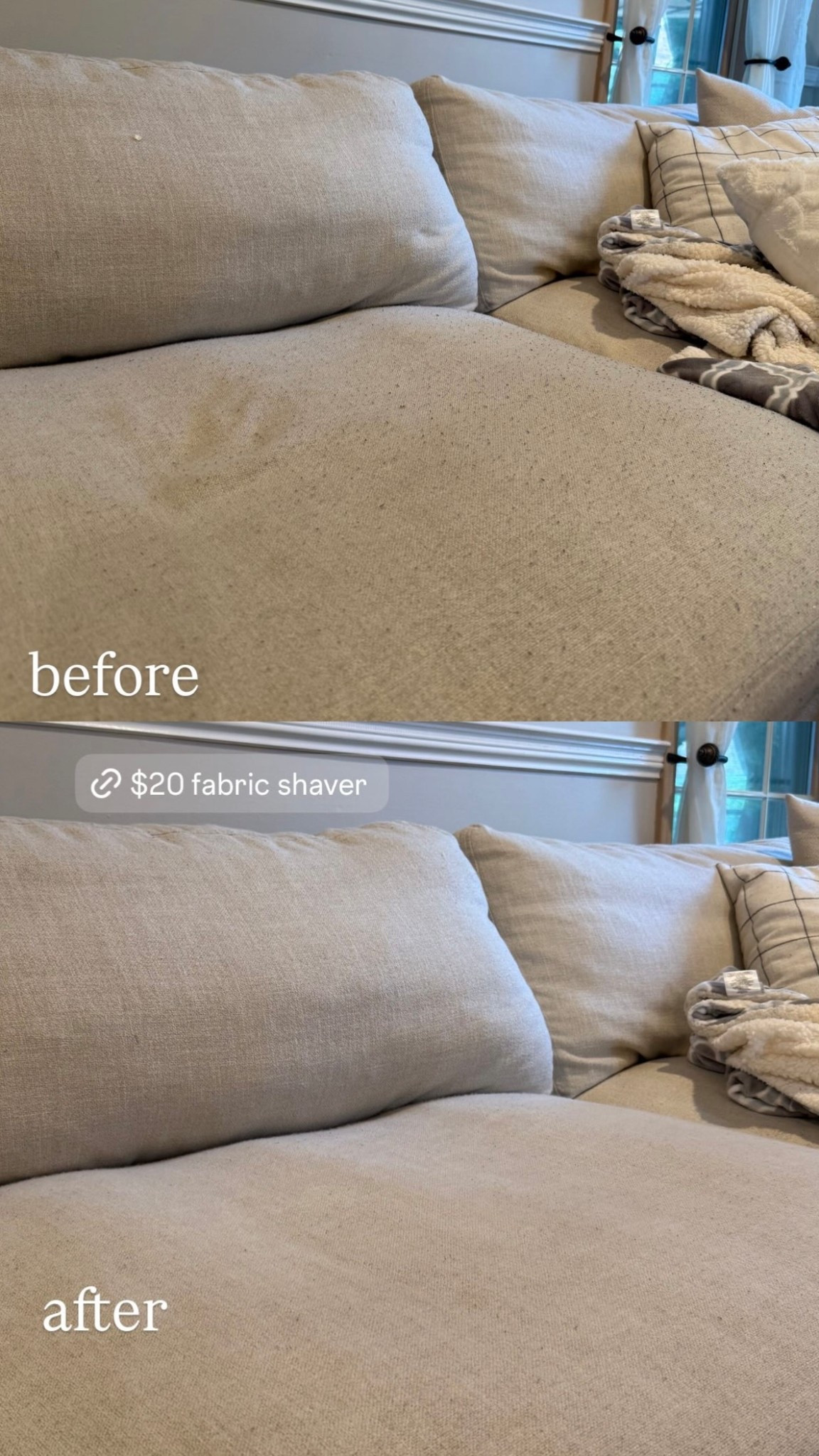 Instantly refreshed my couch with this $20 fabric shaver. Comes with three different attachments, handheld so no batteries needed. Took my couch from pilled and gross to brand new again. Perfect for houses with kids and dogs! 

#LTKFamily #LTKFindsUnder50 #LTKHome