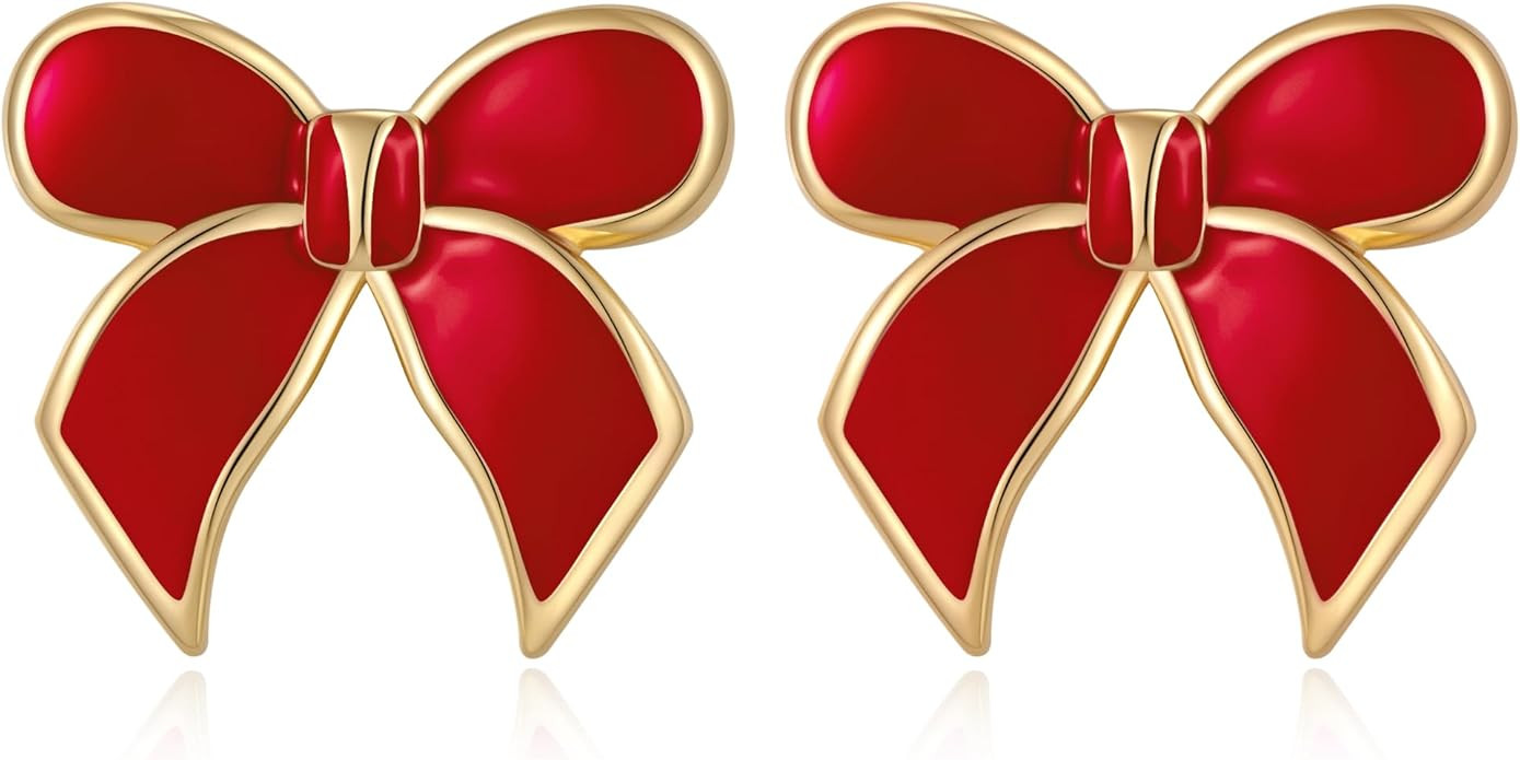 Gold Bow Stud Earrings for Women Statement Bow Stud Earrings | Amazon (US)