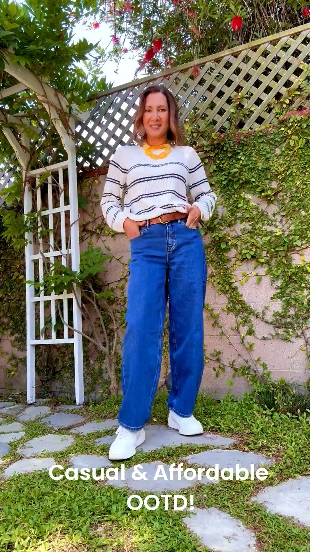 My roll neck cotton sweater is a cute spring outfit, and looks even cuter than I thought with these barrel jeans from Quince. They come in four different washes. The stretch is nice, and I’m sure I’ll be wearing them all spring. Add maximalist jewelry and make a statement.

#LTKmomlife #LTKU #LTKOver40