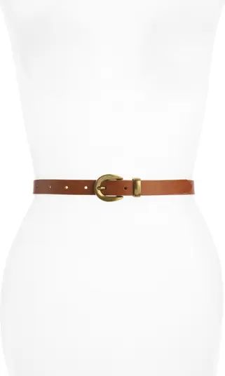 Madewell Chunky Buckle Leather Skinny Belt | Nordstrom | Nordstrom
