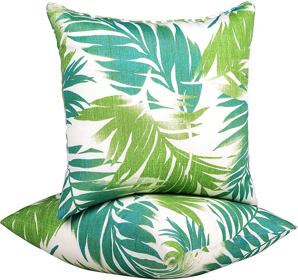 Outdoor Pillows Set of 2 Outdoor Throw Pillows Waterproof with Insert 18×18 Inch Outdoor Pillow ... | Amazon (US)