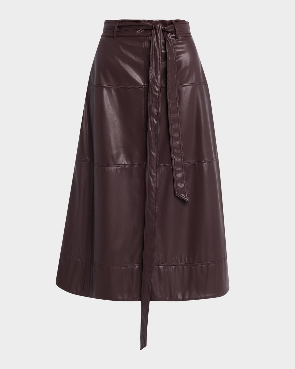 Hudley Vegan Leather Midi Skirt | Neiman Marcus