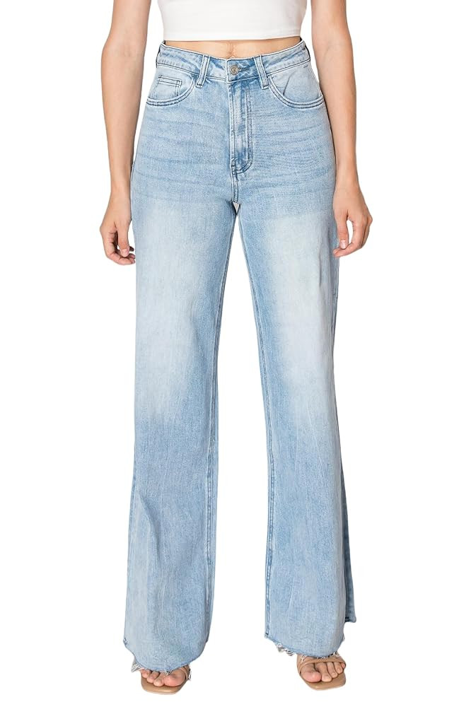 ONESO Wide Leg Jeans for Women Stretchy High Waisted BBL Jeans Trendy Boyfriend Baggy Mom Jean | Amazon (US)