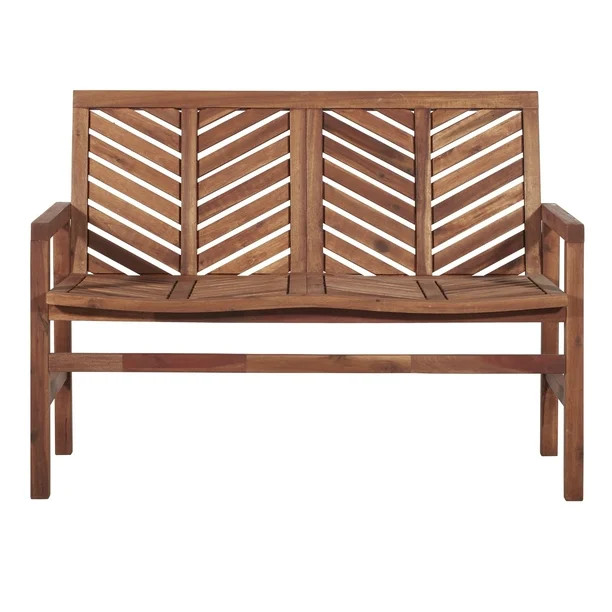 Manor Park Weather Resistant Acacia Wood Outdoor Loveseat - Brown - Walmart.com | Walmart (US)