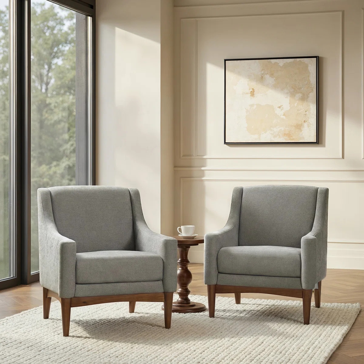Arshanti 28.7" W Armchair With Solid Wood Legs (Set of 2) | Wayfair North America