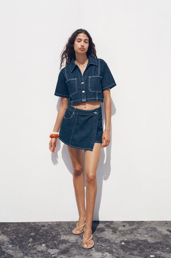 Z1975 SHORT DENIM SHIRT | Zara UK