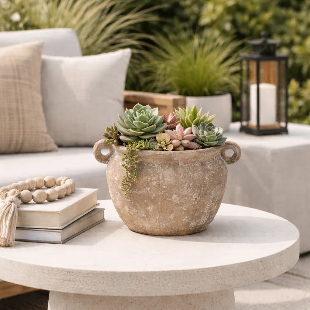 Hooge Textured Stoneware Jug Planter | Wayfair North America