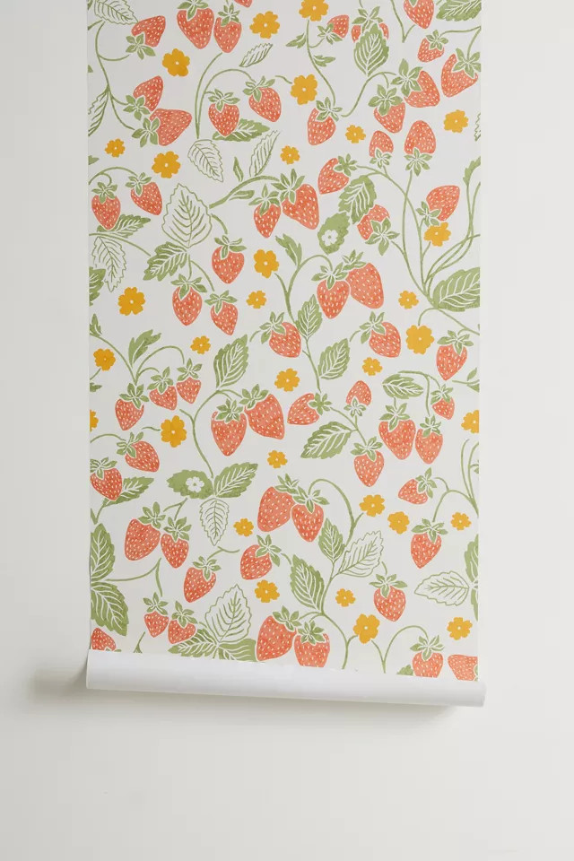 Strawberry Removable Wallpaper | Urban Outfitters (US and RoW)