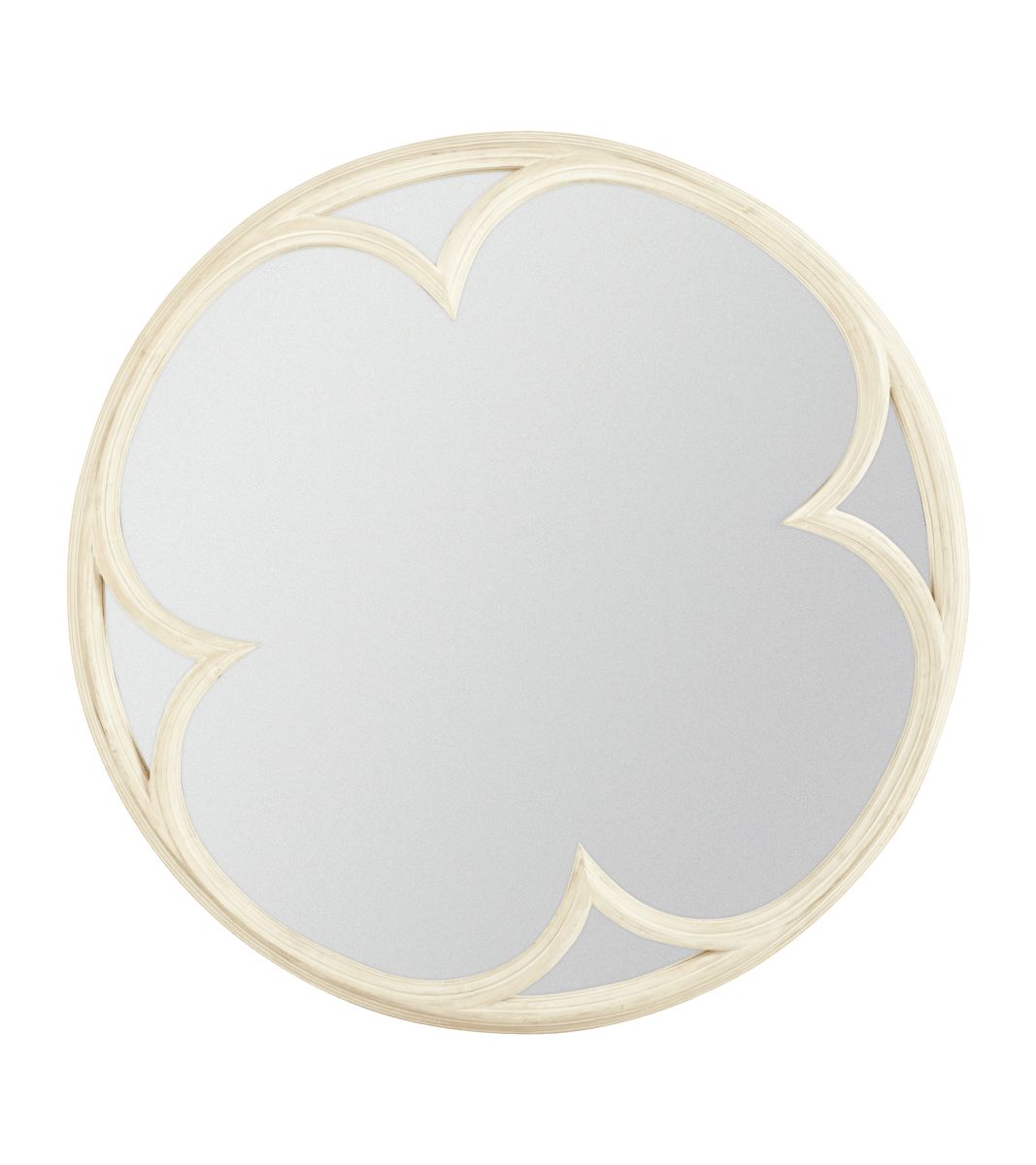 Clover Quatrefoil Mirror - Distressed Gray | OKA US