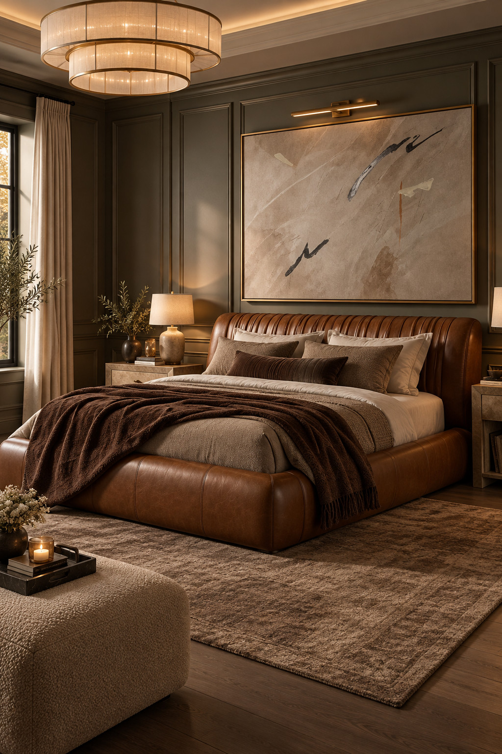 This cognac leather is sooo rich looking. It has that warm, slightly masculine, moody feel, but once you add creamy bedding and soft textured throws it becomes really cozy and balanced. I’d pair it with chocolate brown, taupe, brass, and warm wood for that layered designer-bedroom look. Such a timeless piece too — this is definitely not a trend you’ll get tired of in a year. #WayfairBeds #LeatherBed #CognacDecor #MoodyBedroom #LuxuryHome #WarmNeutralDecor #BedroomInspo 

 #LTKSeasonal #LTKHome #LTKSaleAlert