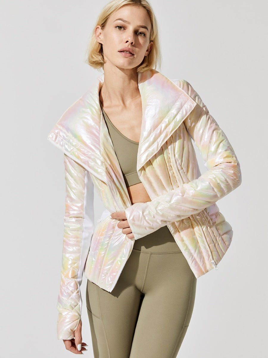 Holographic Motion Panel Puffer | Carbon38