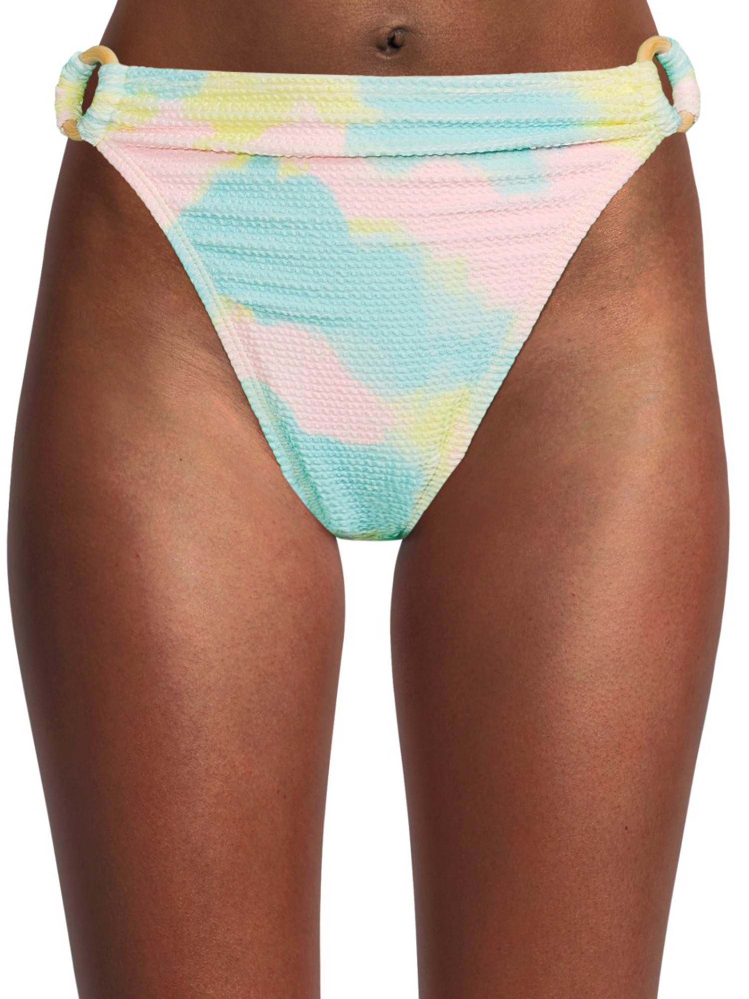 No Boundaries Juniors' Tie Dye Print O-Ring High Waisted Swim Bottoms - Walmart.com | Walmart (US)