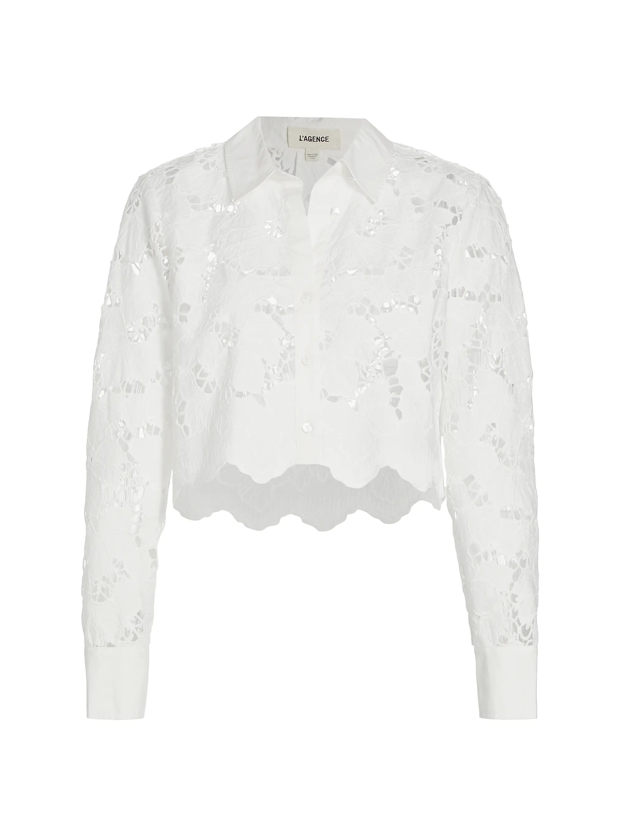 Seychelle Floral Cotton Eyelet Crop Blouse | Saks Fifth Avenue