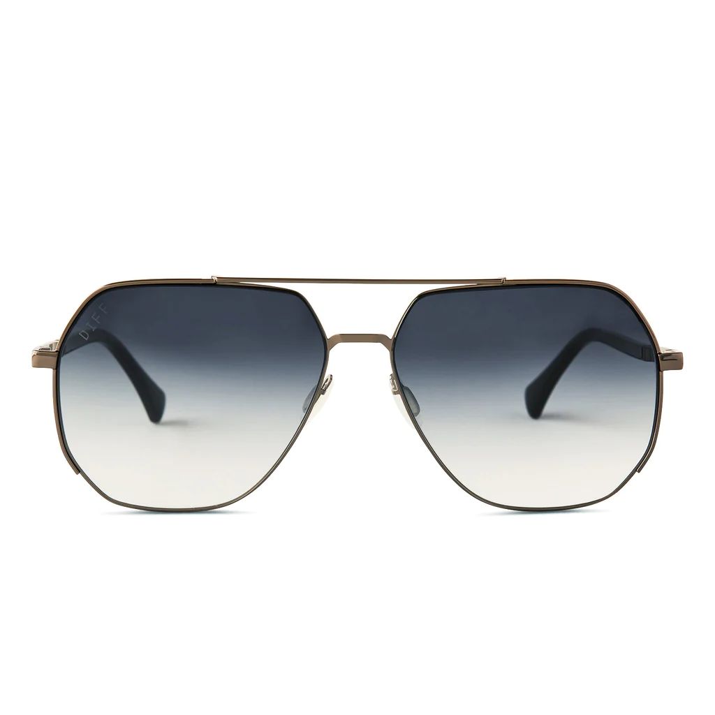 COLOR: antique gunmetal   grey gradient sharp sunglasses | DIFF Eyewear
