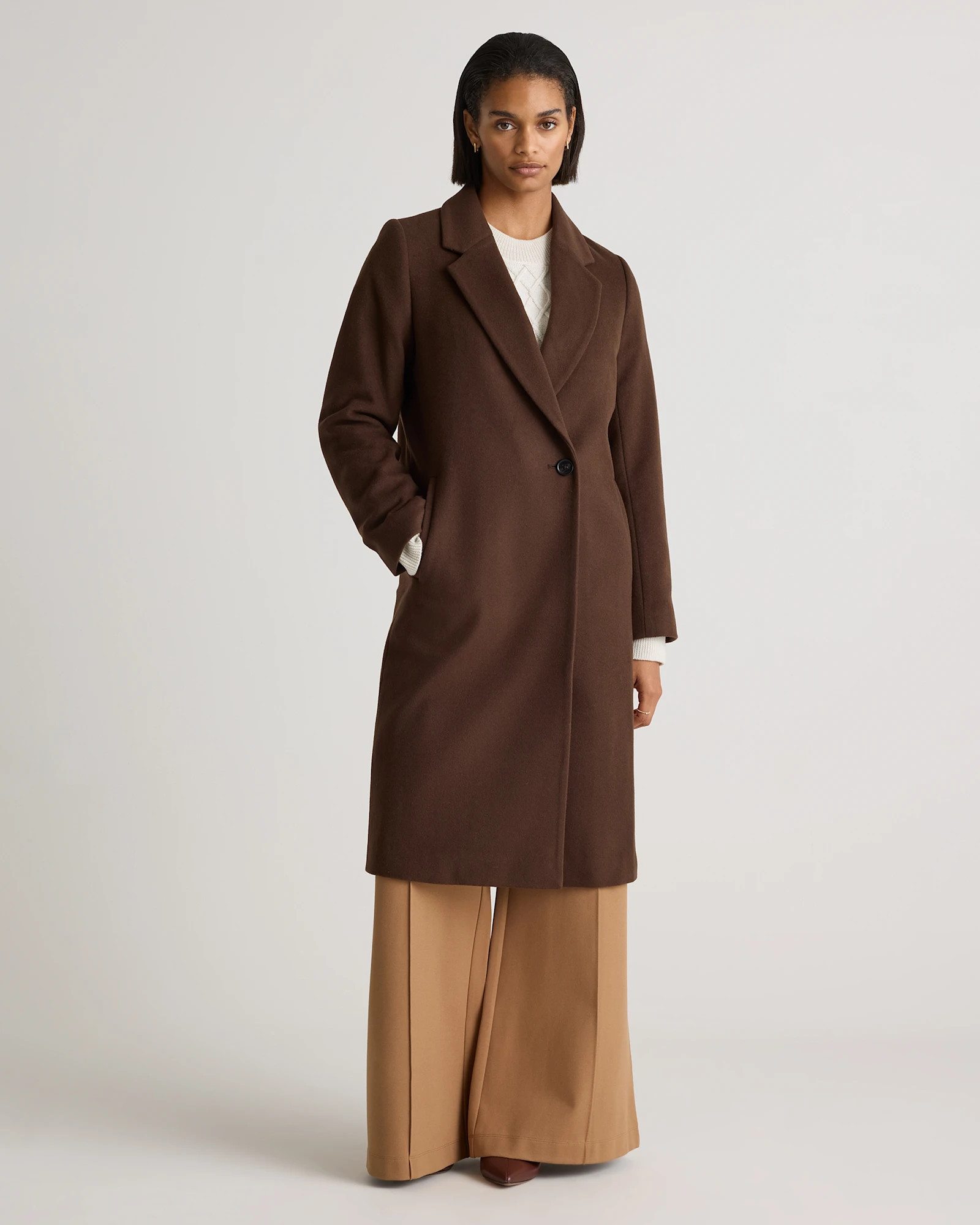 Italian Wool Classic Single-Breasted Coat | Quince