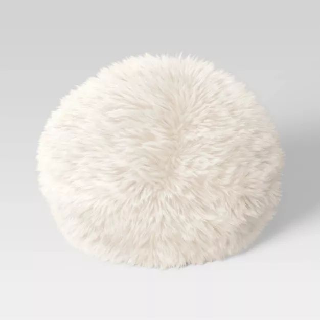 Long Faux Fur Round Throw Pillow - Threshold™ | Target