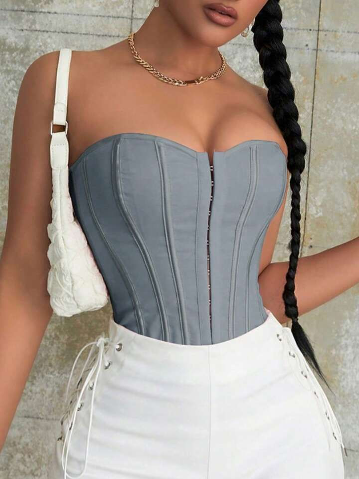 Apperloth A Haak & oog voorzijde Veterrug Bovenborst Corsetshapewear Tops | SHEIN
