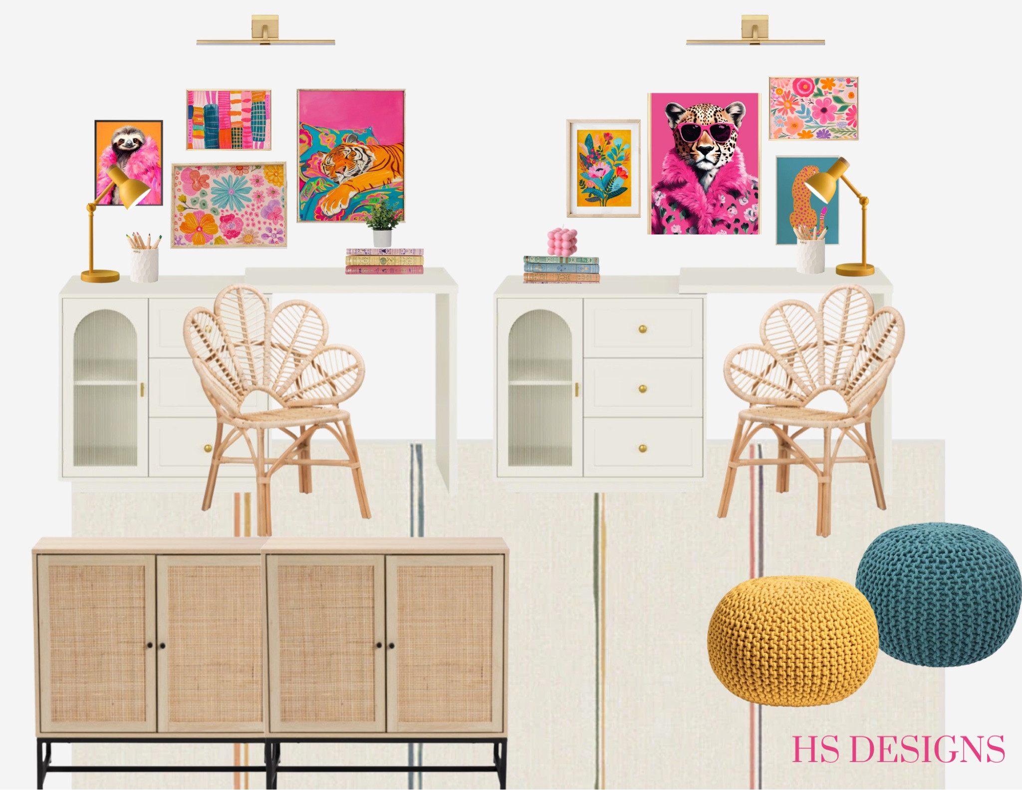 Girls study space, homework room, girls space, twins 🩷💛

#LTKstyletip #LTKkids #LTKfamily