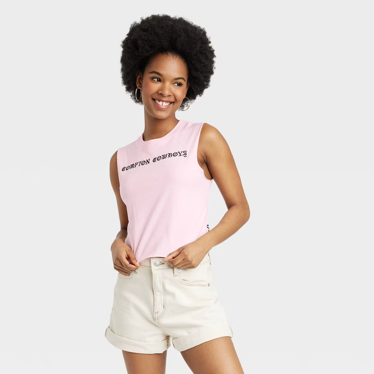 Women's Compton Cowboys Streets Raised US Graphic Tank Top - Light Pink | Target