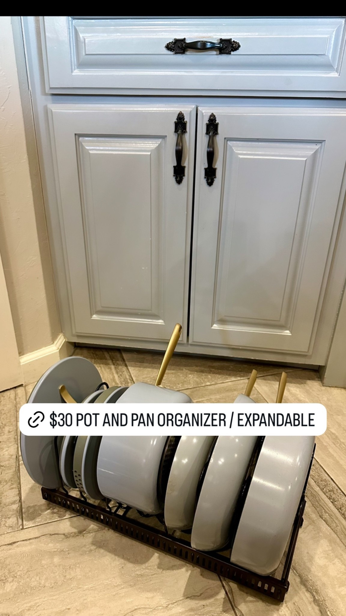 $30 expandable pot and pan organizer! 

#LTKFindsUnder50 #LTKfoodie #LTKHome
