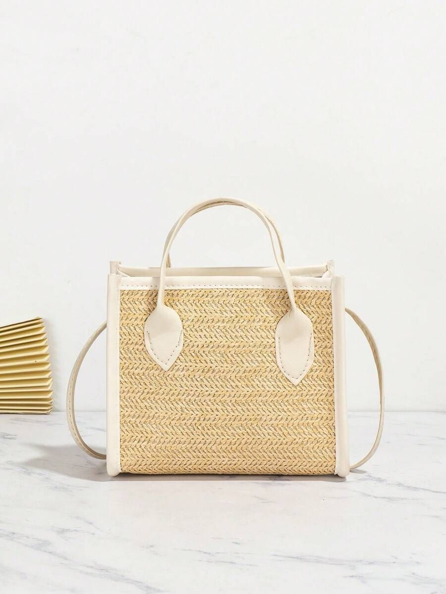 2024 New Summer Women Woven Bag Crossbody Beach Bag With High-End Carry Out Vacation Bag Feel | SHEIN