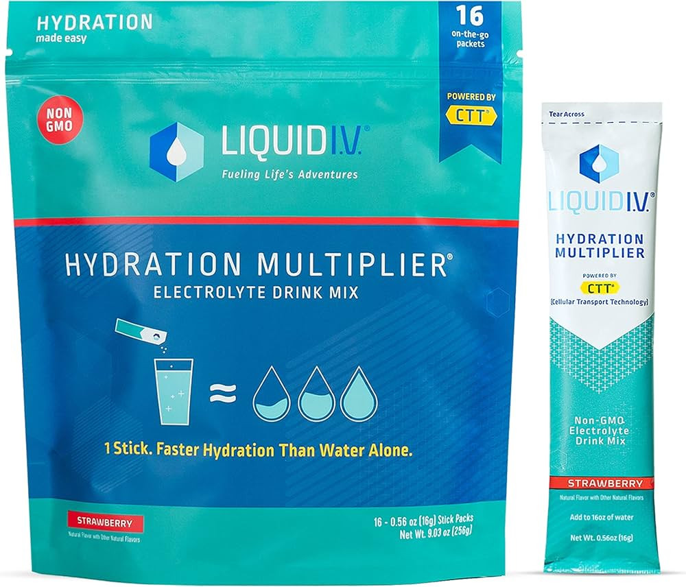 Liquid I.V. Hydration Multiplier - Strawberry - Hydration Powder Packets | Electrolyte Drink Mix ... | Amazon (US)