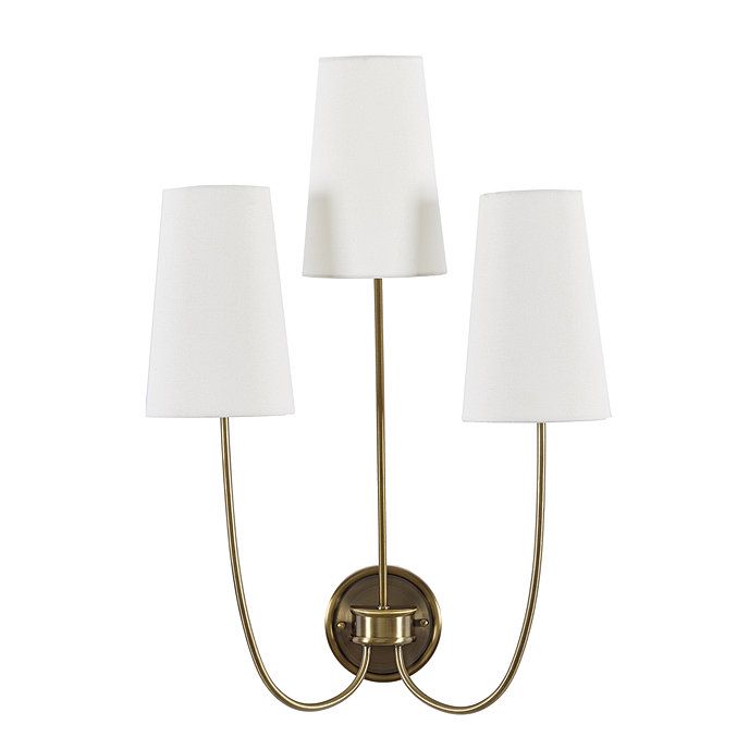 Lottie Triple Arm Metal Sconce Light with Shades | Ballard Designs, Inc.