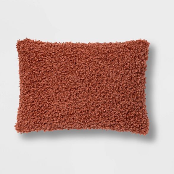 Oblong Boucle Throw Pillow Warm Blush - Threshold™ | Target
