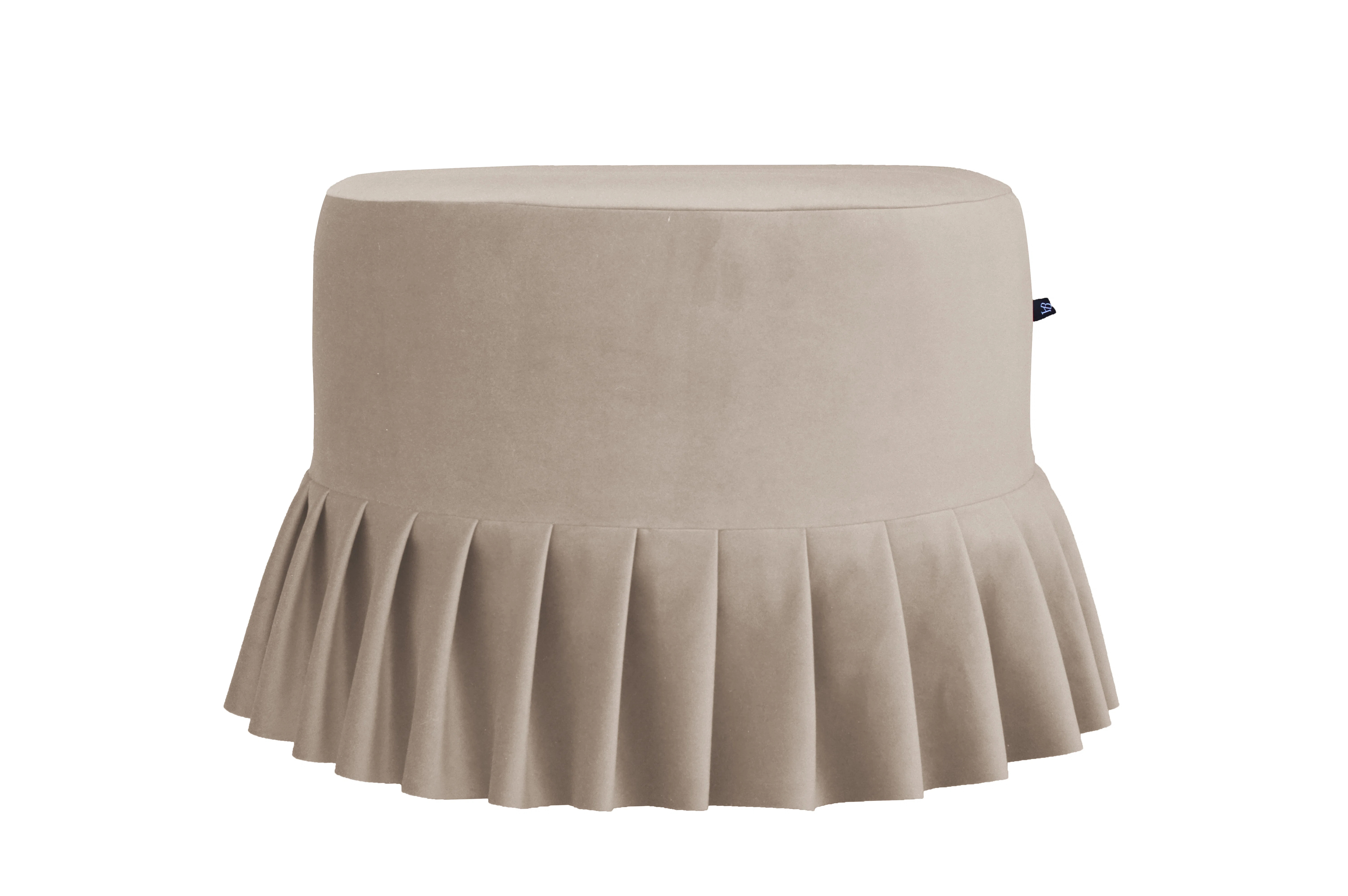 50cm Wide Round Solid Colour Ottoman | Wayfair UK