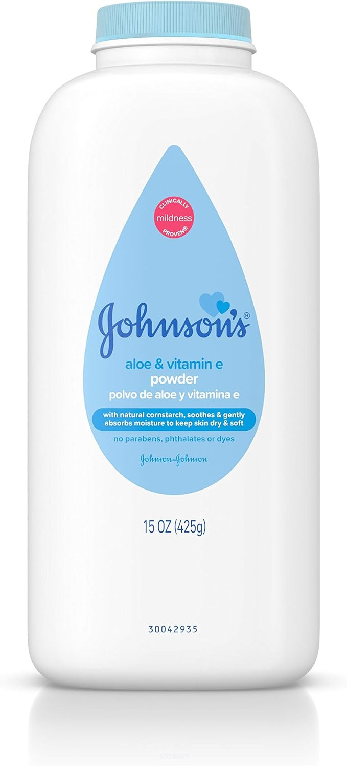 Johnson's Baby Powder, Naturally Derived Cornstarch with Aloe & Vitamin E for Delicate Skin, Hypo... | Amazon (US)